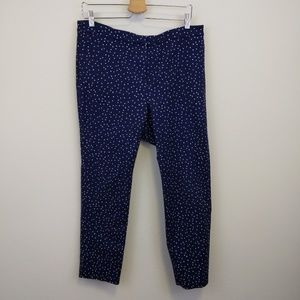 Boden Navy Polka Dot Cotton Chino Ankle Pant Sz 12